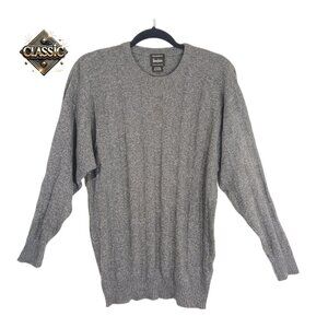 Neiman Marcus Knit Sweater Men’s Size S Gray Long Sleeve Pullover Cashmere Blend